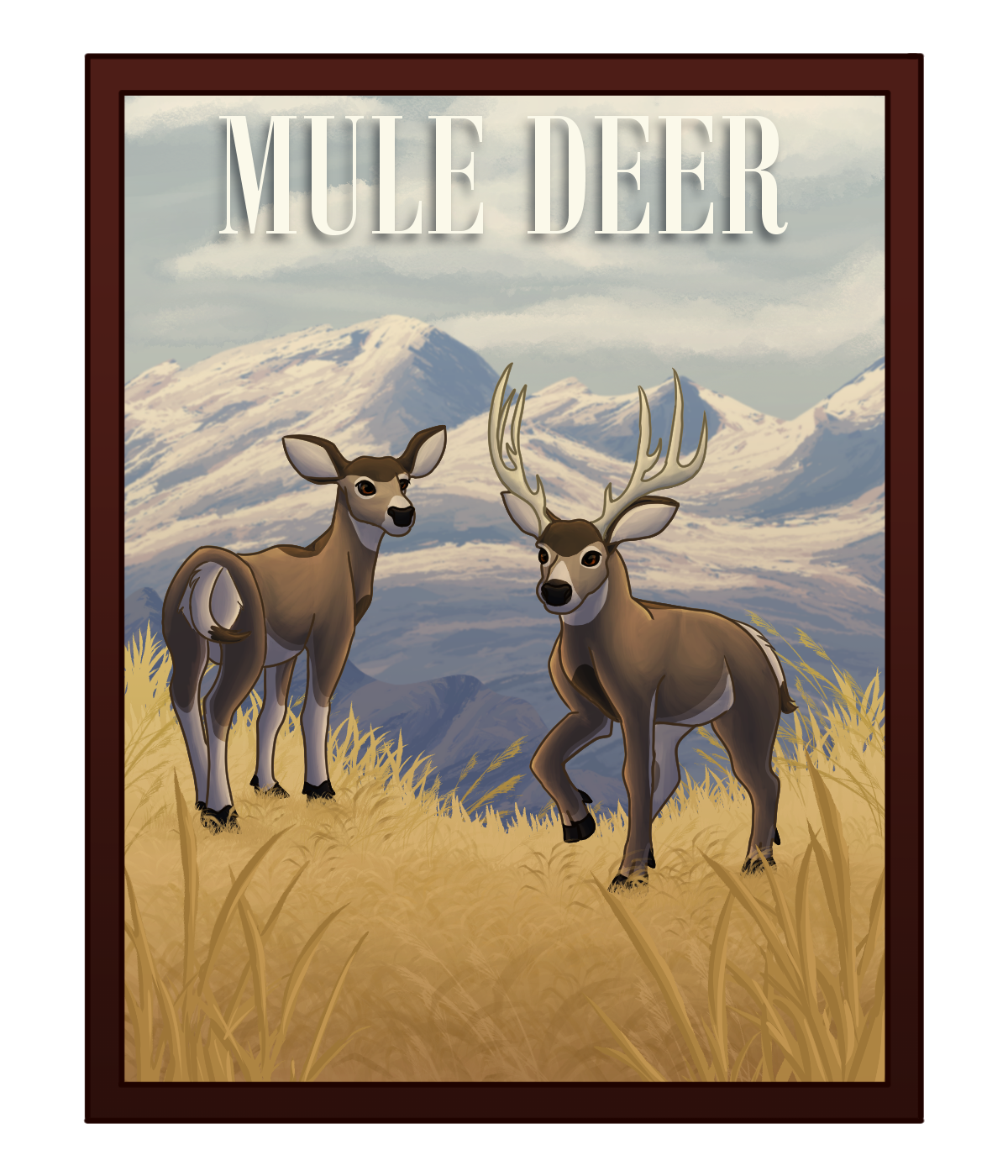 FishAndGameMuleDeerPoster